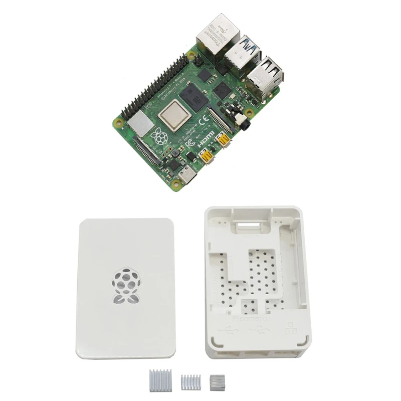 Для Raspberry Pi 4 Модель B 2G ram ABS чехол с серебряными радиаторами Поддержка 2,4/5,0 ГГц wifi Bluetooth 5,0 для RPI 4 DIY Kit