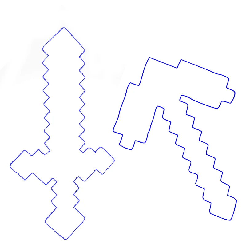 

Newest design Size 60cm 45cm Blue Diamond Sword Soft EVA foam toys sword Diamond Pickaxe For Children