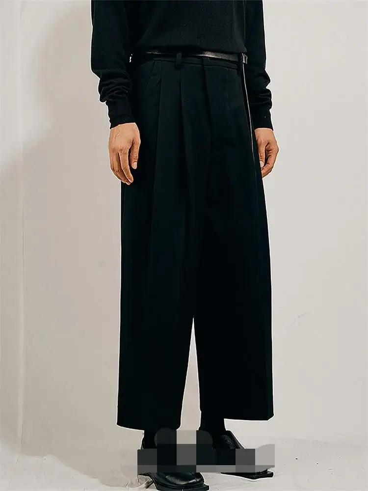 

Men's Casual Pants Wide Leg Pants Straight Pants Autumn And Winter New Black Classic Retro Loose Large Size Thick Warm Pants