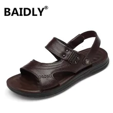 Лидер продаж; Новинка; модные летние сандалии; пляжная Мужская обувь для отдыха; кожаные сандалии высокого качества; мужские сандалии для улицы