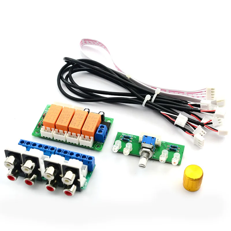 Relay 4 Way o Input Signal Selector Input Selection Board of Rotary Switching For Amplifiers Finished Product 