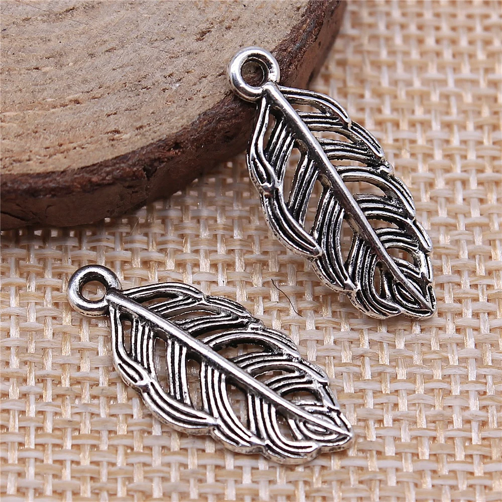 Zinc Alloy Jewelry Findings Zinc Alloy Pendant Charms 10pcs 11x25mm