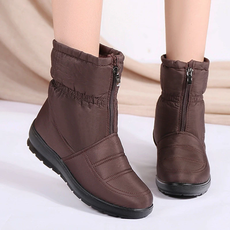 Waterproof Women Boots Winter Snow Boots Female Warm Plush Botas Mujer  Wedge Heel Winter Shoes Woman Ankle Boots Plus Size 41 - Women's Boots -  AliExpress