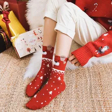 Короткие подарочные носки до лодыжки, рождественские носки с изображением снежного лося, рождественские подарочные носки с изображением снежного лося, хлопковые носки для мужчин и женщин, размер осень-зима, год