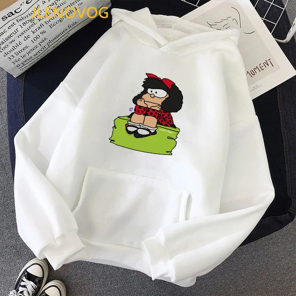 Toda Mafalda Print Hoodies Women Men Hooded Sweatshirts Harajuku Hip Hop Hoodies Sweatshirt Streetwear Tracksuit Winter Clothes