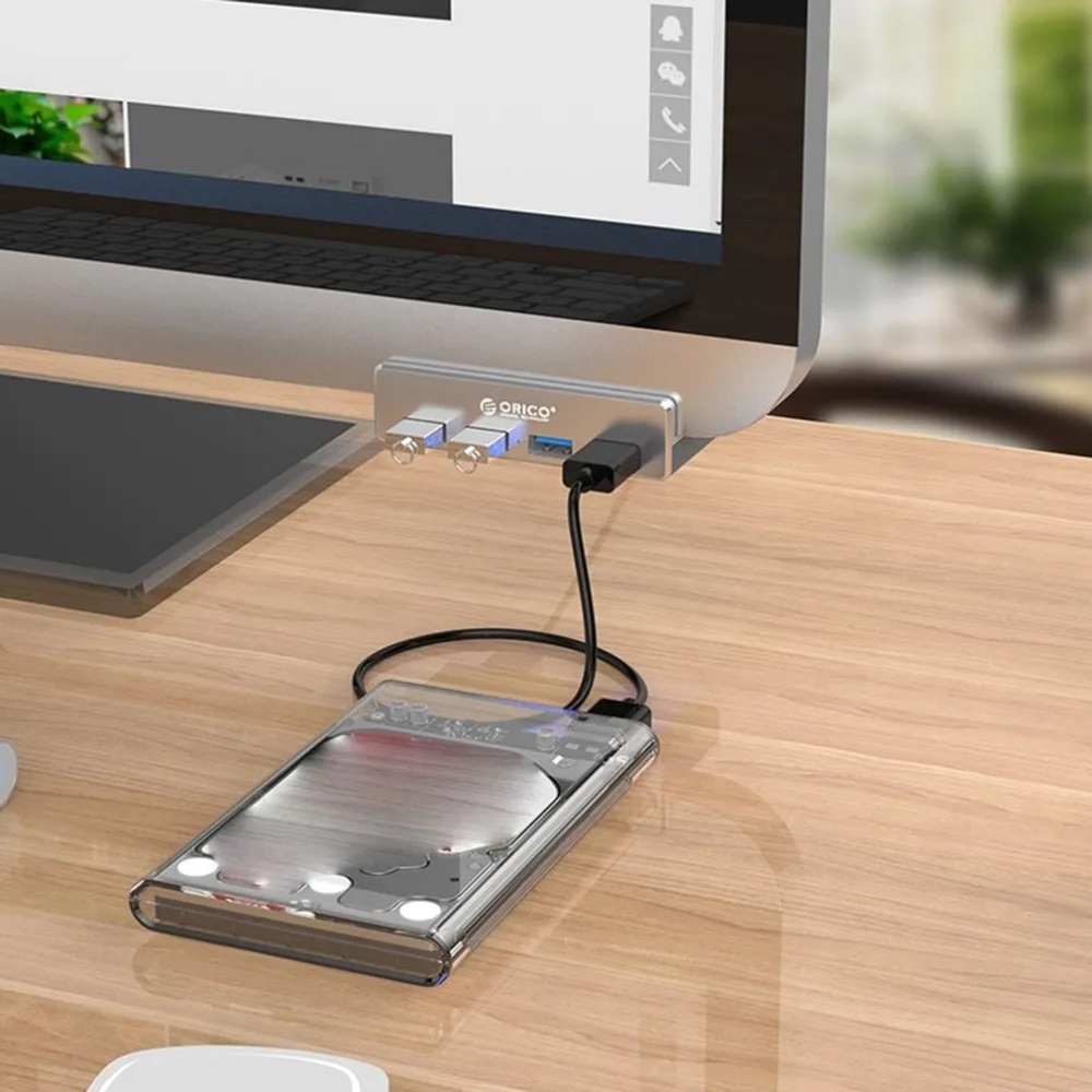 Алюминий 4 Порты Usb 3,0 клип-Тип концентратор для настольных зажим ассортимент оснастки на расширение мульти-Интерфейс концентратор