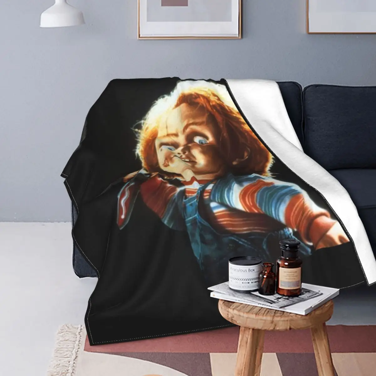 

Shock Chucky Blankets Horror Movie Amnie Flannel Fleece Plush Warm Soft Throw Blankets For Bedspread Bedding Couch Quilt Cover