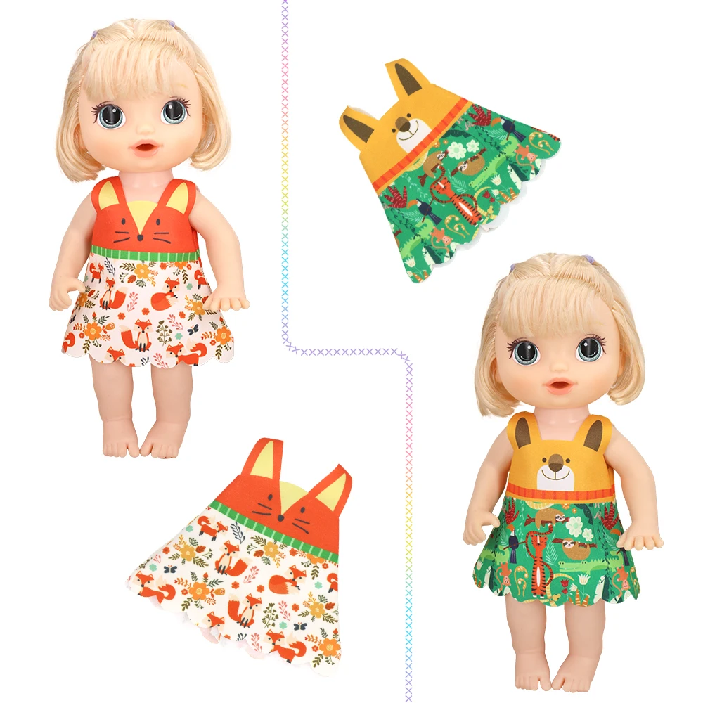 

2021 Fox Doll clothes Fashion dresses, swimsuits, tableware for 12 Inch 30CM baby alive doll Toys Crawling Doll accessories