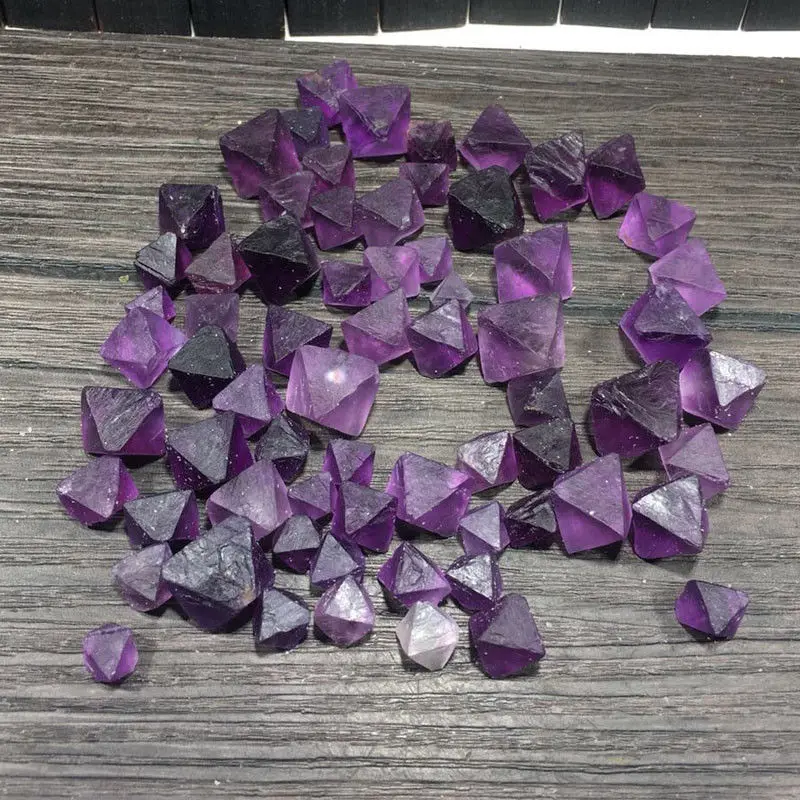 

50g Natural Purple Fluorite Crystal Octahedrons Rock Specimen AAAA+++