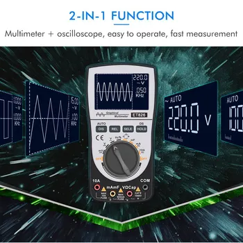 

2-in-1 Intelligent Digital Oscilloscope Multimeter DC/AC Current Voltage Resistance Frequency Diode Tester 4000 Counts 200KHz