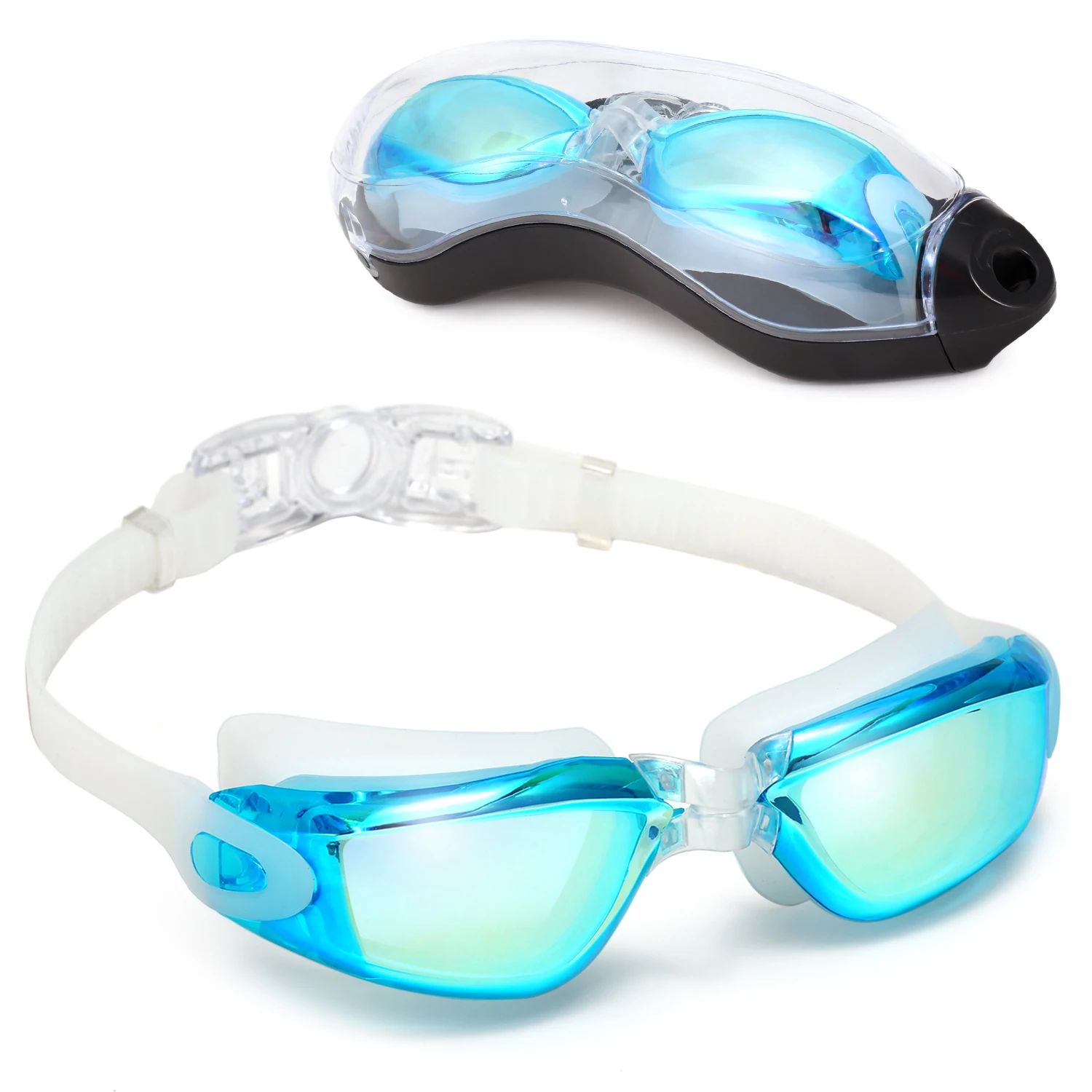 Мужские и женские очки для плавания, противотуманные очки для дайвинга, регулируемые очки для плавания, спортивные очки для плавания, купальник с защитным чехлом