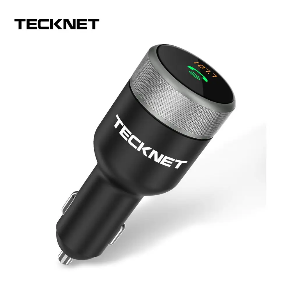 Автомобильное зарядное устройство TeckNet 5 в 2 4 А с двумя usb портами Bluetooth fm