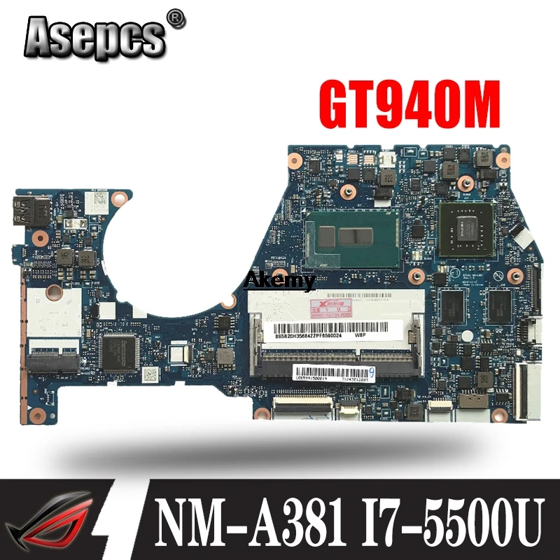 

NM-A381 laptop motherboard for Lenovo YOGA3 14 Motherboard BTUU1 NM-A381 REV:1.0 I7-5500U GT940 2GB original mainboard