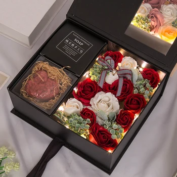 

Handmade Rose Soap Flower Scented Artificial Flowers Gifts Box For Valentine's Day