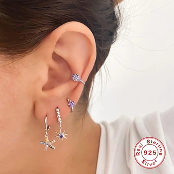 

Quinby S925 925 Sterling Silver Color Garnet Earrings for Women Mujer Oreja Peridot Wedding Gemstone Orecchini Drop Earring