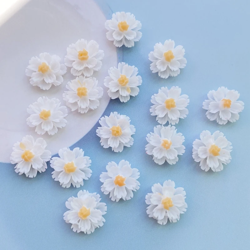 Cute Mixed Mini White Flowers Flat Back Resin Cabochons Scrapbooking DIY Jewelry Craft Decoration Accessories 60Pcs H220 ornament crafts,resin ornaments,resin crafts