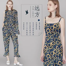 Печатный шелк стрейч-сатин 118 см Ширина 19 momme/чистый шелк Ткань для шитья платьев эластичный атлас Модифицированная шелковая пряжа