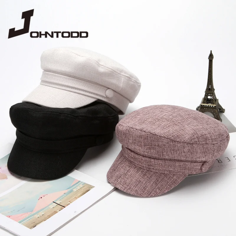 Women Hats Military Hat Fashion Beret Hats Women Octagonal Flat Cap Cotton Navy Hats Women Stylish Artist Painter Newsboy Army Cap