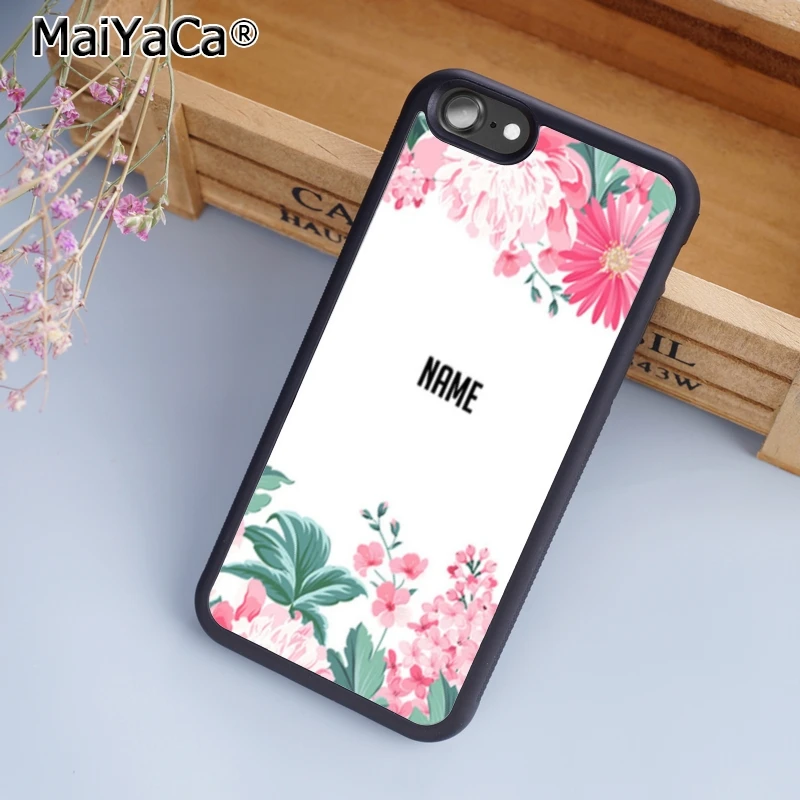 MaiYaCa Personalised Name Custom Flower Phone Case For iPhone 5 6 6s 7 8 plus 11 pro X XR XS max Samsung S7 edge S8 S9 S10 |