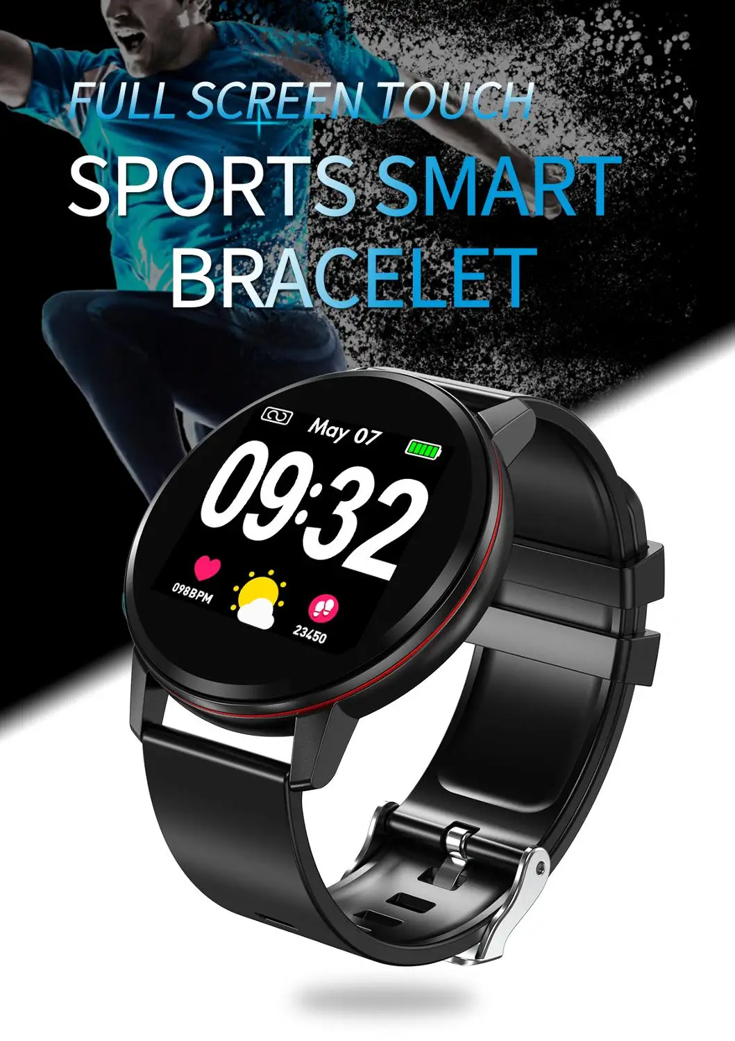 

EHUNT CF88 Smart Watch Facebook Spo2 Blood Pressure Monitor Men Watch Smart