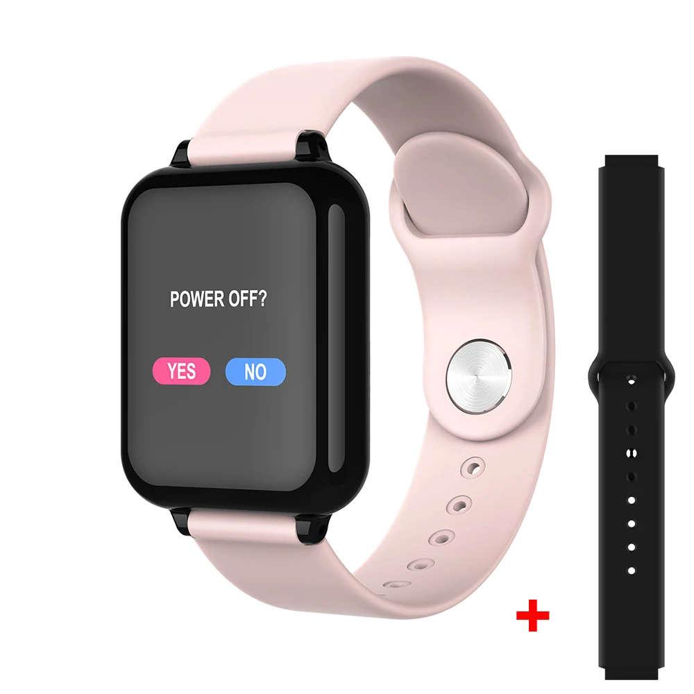 Pink Black Strap COXANG b57 Смарт-часы с измерением давления для мужчин t монитор сердечного ритма b57 Smartwatch Водонепроницаемый Шагомер Смарт-часы ladie/для мужчин - Цвет: Pink Black Strap