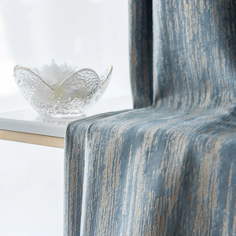 

Custom curtains for Living Room Bedroom Shading Light Luxury Nordic Bronzing Embossed Texture Velvet Curtains