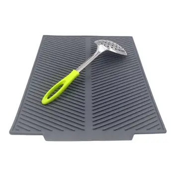 

Pad Table Tray Non-Slip Heat Resistant Home Silicone Kitchen Utensils Thickened Rectangle Drying Dishes Drain Mat Foldable Tools