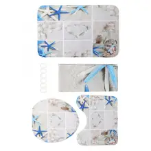 4 шт./компл. Starfish занавеска для душа стойка для тряпок крышка для унитаза коврик нескользящий коврик для ванной