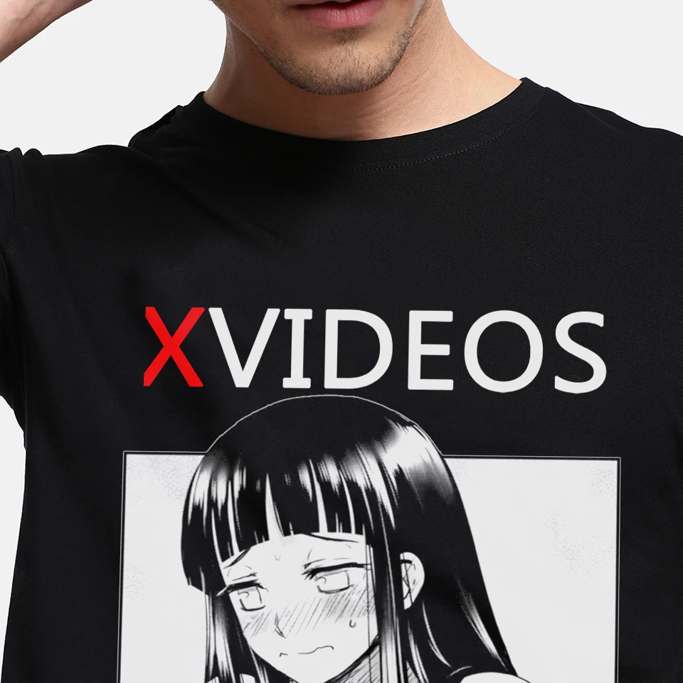 Для мужчин XVideo футболка аниме Хината Waifu Материал Футболка Ahegao Винтажный стиль