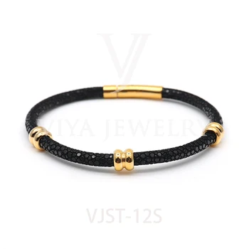 

2020 High Quality Hot Sale Bracelet With Genuine Natural Stingray Leather Popular 4mm Stingray Bracelet