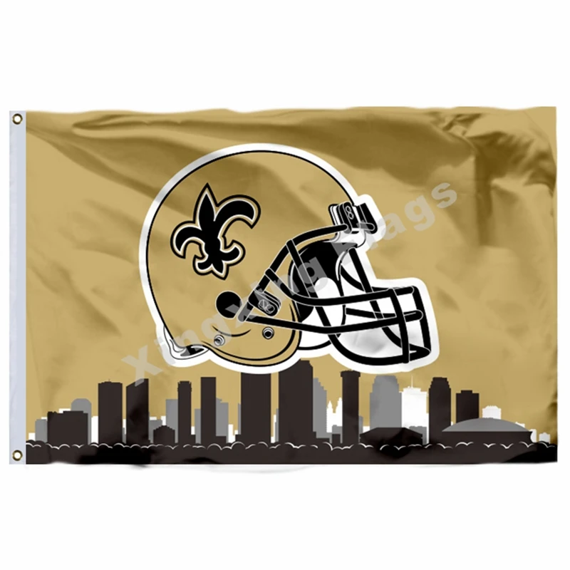I1 Орлеан Saints шлем горизонтальная полоса флаг 3ft X 5ft полиэстер командный баннер Летающий Размер № 4 90X150 см пользовательский флаг - Цвет: I1