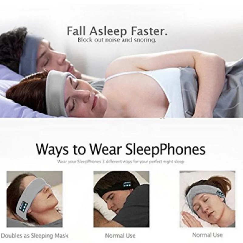Спортивные Беспроводные Bluetooth стерео наушники, наушники для бега, гарнитура для сна, Спортивная музыкальная повязка на голову, мода JOY