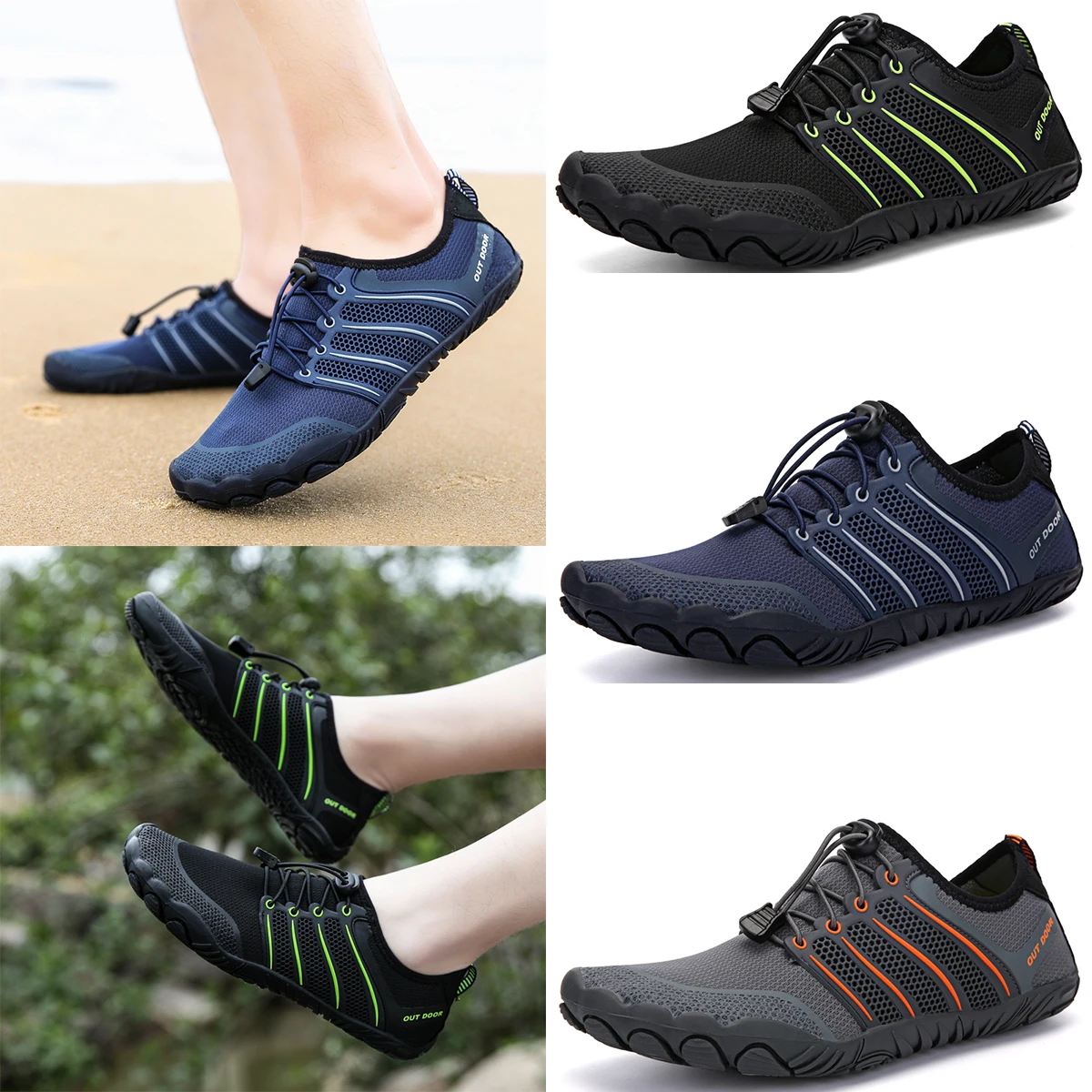 2022 New Adult Outdoor Wading Shoes Aqua Shoes Men's Cycling Hiking Shoes Women's Indoor Fitness Yoga Shoes  35-47# winter lengthen wrist gloves adult knit ripped hole gloves for outdoor cycling