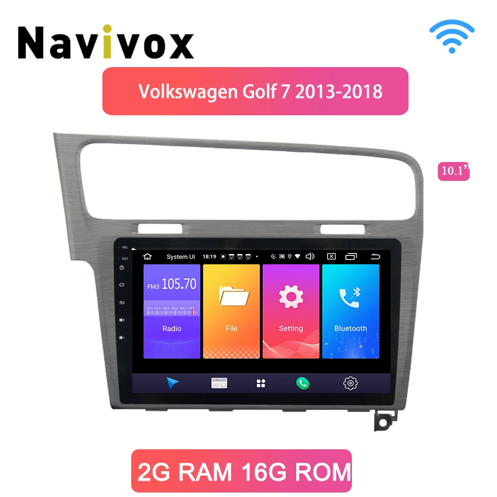 Navivox 10,1 дюймов Android 8.19.0 2Din автомобильный Радио gps навигация мультимедийный плеер для Фольксваген Гольф 7 2013 wifi