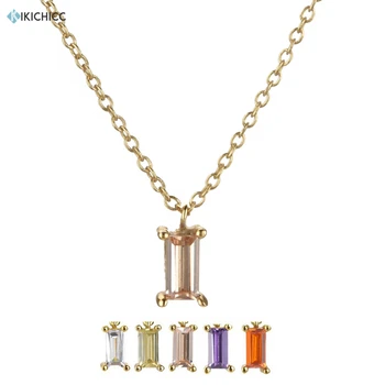 

Kikichicc 925 Sterling Silver Champagne Crystal CZ Zircon Pendant Necklace Long Chain 2020 Fashion Slim Women Luxury Jewelry