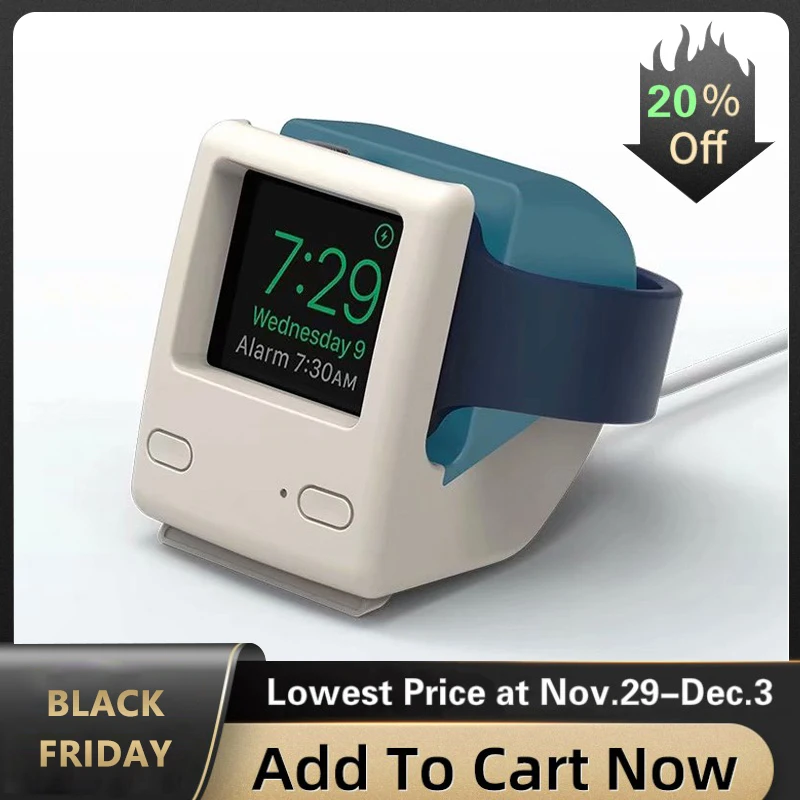 Retro Silicone Charge Stand Holder For Apple Watch Series 1/2 38mm 42mm Charging Docking Desktop Smart Accessories | Мобильные