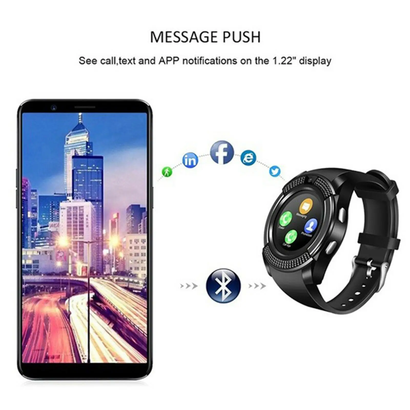 V8 Смарт часы и сим телефон и Bluetooth Камера и gps для samsung iphone iOS Android спортивные часы с Шагомером