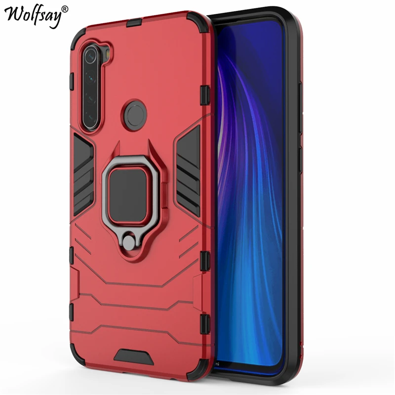 Чехол Wolfsay для Xiaomi Redmi Note 8 T, автомобильный держатель Redmi Note 8, защитный чехол s, Жесткий ПК и мягкий силиконовый чехол для Xiaomi Redmi Note 8T