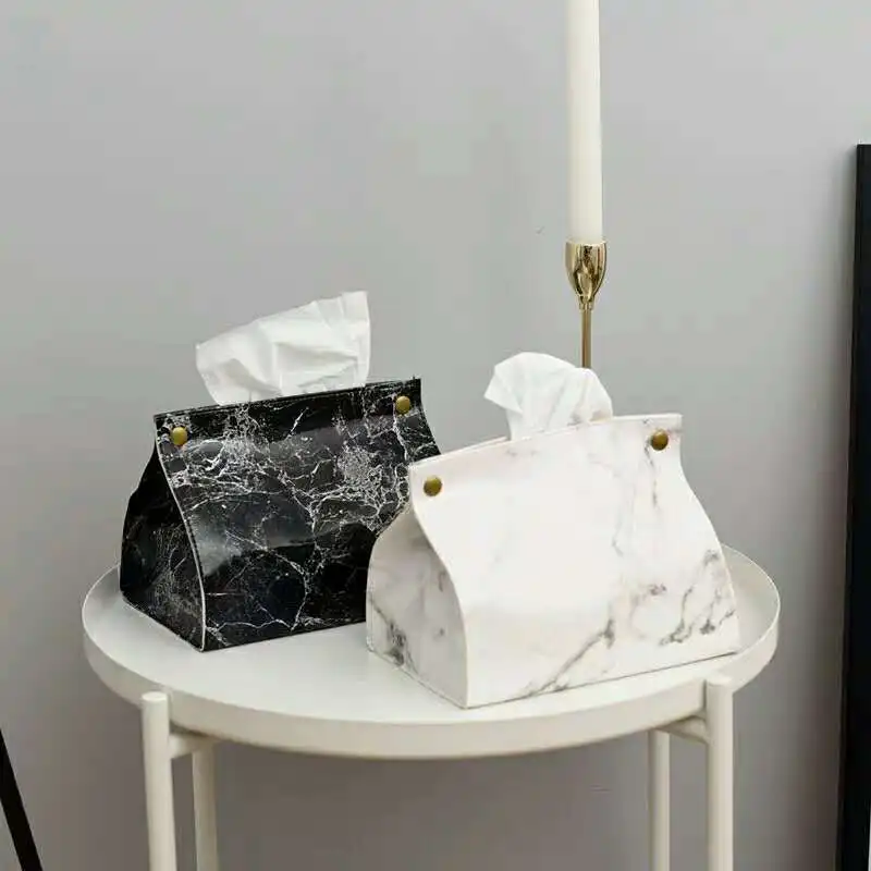 Тканевый чехол из искусственной кожи, Мраморная коробка для салфеток, домашний Автомобильный держатель для салфеток, бумажный мешок для салфеток, портативный держатель для салфеток, украшение для дома