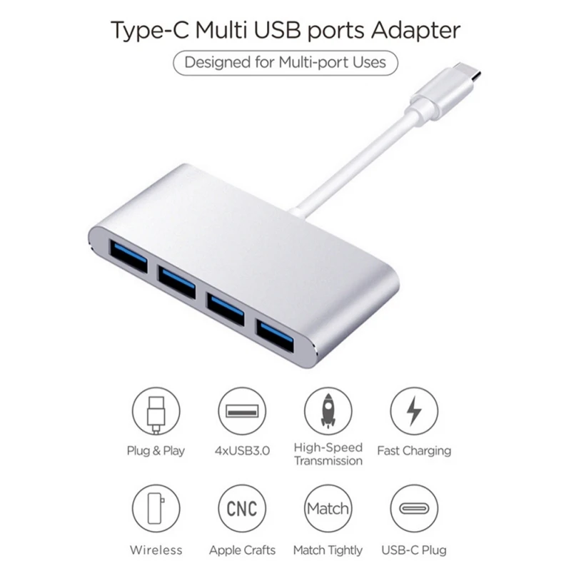 Usb c HDMI type c Hdmi mac 3,1 конвертер адаптер type c в hdmi HDMI/USB 3,0/type-C Алюминиевый адаптер для Apple Macbook 5 в 1 - Цвет: Type c to usb 3.0