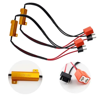 

Plastic + Alloy 1 Pair 50W6ΩH7 Car Load Resistance LED Light Canbus Warning Cancel Decoder In 50 * 24 Mm