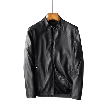 

2020 New Spring and Autumn Mens Jackets and Coats Casual Fashion Slim Long-sleeved Faux Leather Motorcycle Jacket Men