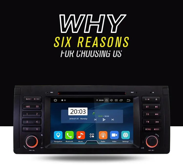 Discount LJDA Android 9.0 Car DVD Player For BMW E39 X5 E53 M5 1 Din Car Radio GPS Navigation Stereo Multimedia 4G+64G DSP Headunit WIFI 1