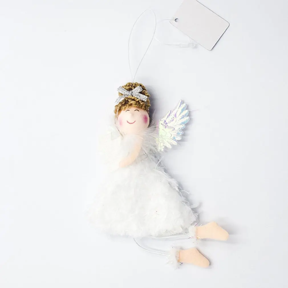 Christmas Decoration Christmas Decoration Plush Angel Pendant Fabric Plush Christmas Doll Christmas Pendant Christmas Pendant - Цвет: B