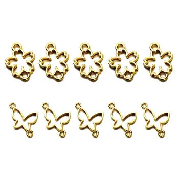 

5Pcs Butterfly Flower Resin Frame Connectors Open Bezel Setting Jewelry Making
