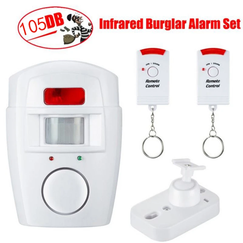 panic button alarm system Home System IR Infrared Motion Sensor Alarm Security Detector 105dB Alarm Monitor Wireless Alarm System+2 Remote Controllers waterproof siren