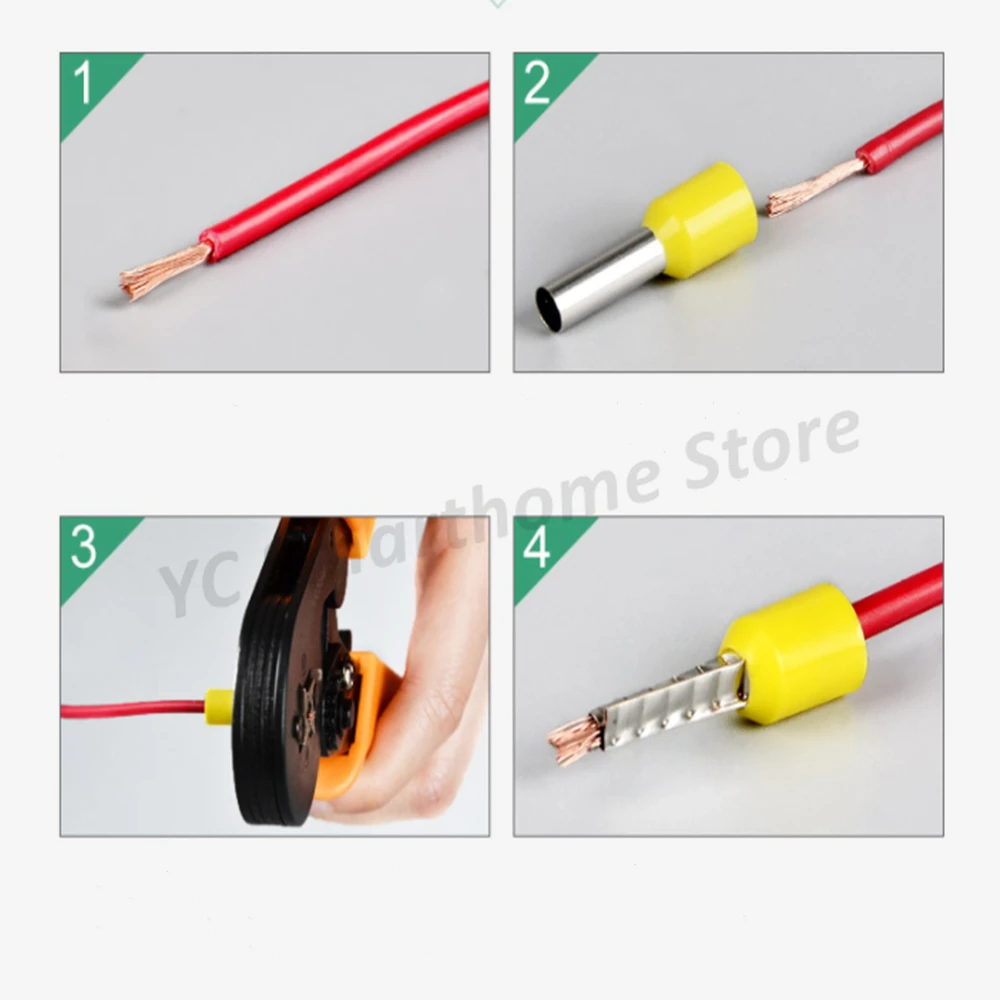 Terminal Connector Terminal Boxed Kit for 0.5-6mm2 AWG22-10 Wire Cable Copper Tub Needlee Type Insulated Cold Pressing Terminal