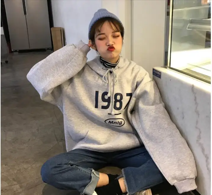 Sudaderas mujer осенние модные толстовки с капюшоном для женщин Корейский Ulzzang Harajuku флисовая свободная толстовка с капюшоном