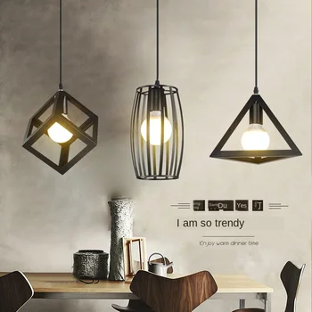 

Nordic Restaurant Chandelier Three-Head Iron Diamond Modern Simple Bar Counter Table Personality Creative Drop-off Lamp