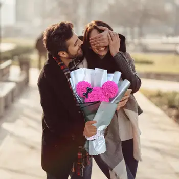 

Artificial Flower Bouquet Foam Rose Teddy Bear Eternal Flower For Mother Day Wedding Valentines Day Gift